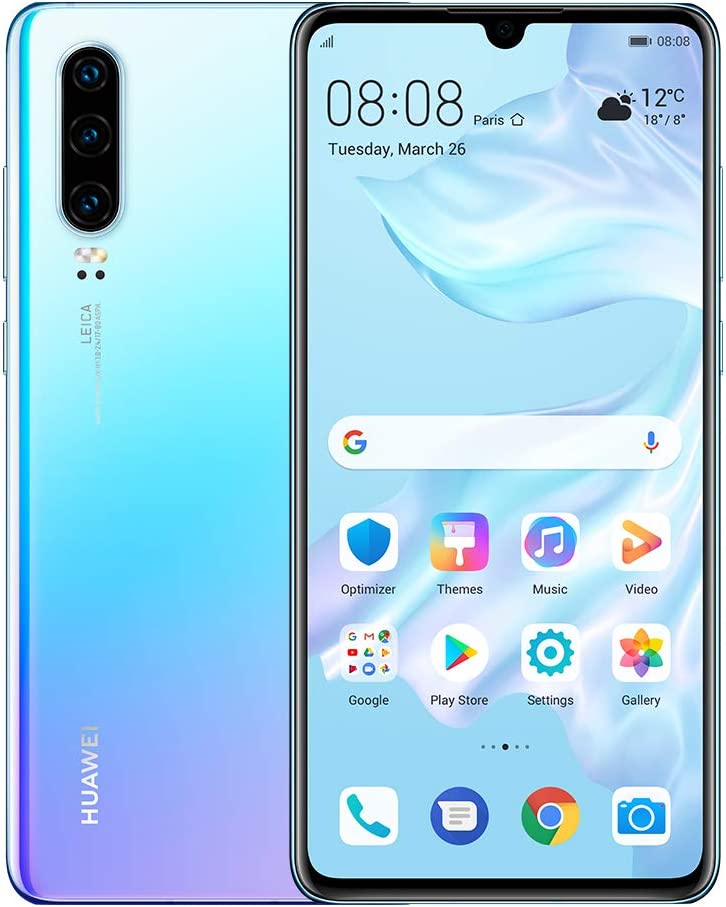 Huawei P30 128GB+6GB RAM (ELE-L29) 6.1" LTE Factory Unlocked GSM Smartphone (International Version) - Breathing Crystal - Image 1